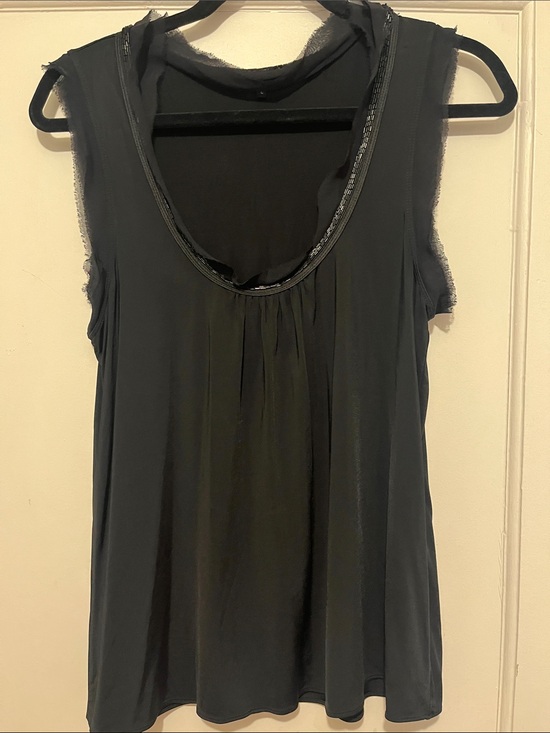 Theory Tops - Theory Black Sleeveless Scoop Neck Tank